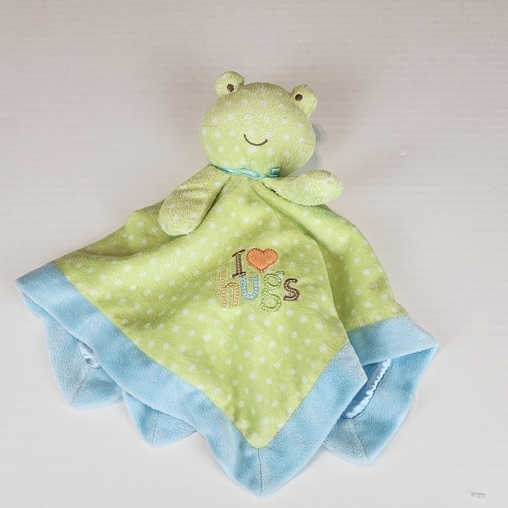 Just One Year by Carter's Frog Rattle I love hugs blue  green